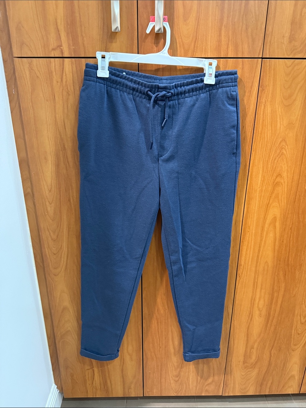 Zara Men's Navy Blue Drawstring Joggers